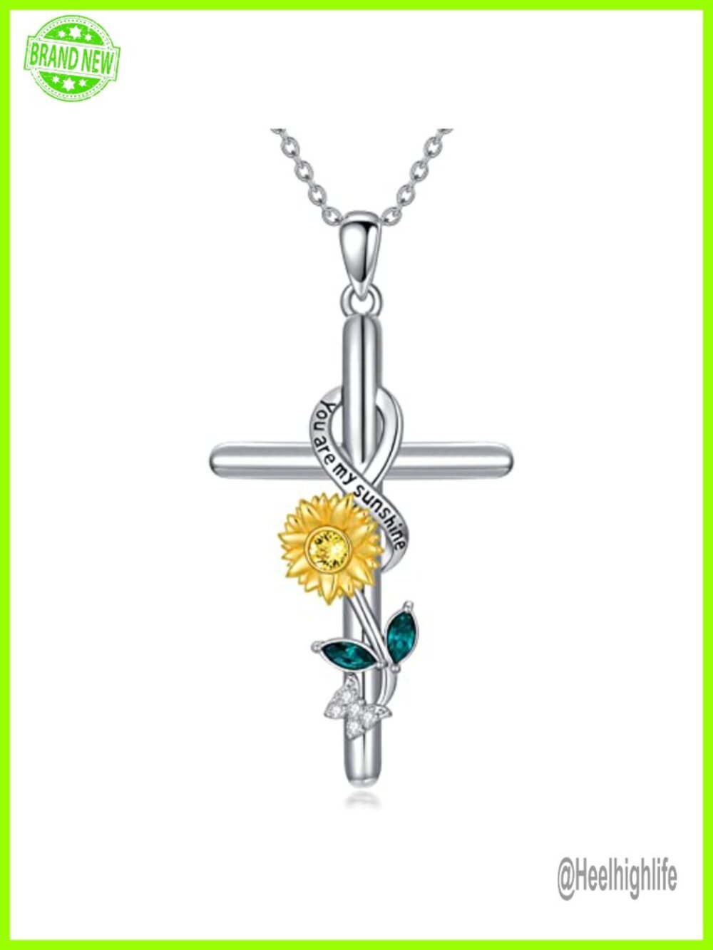 925 Sterling Silver Cross Necklace 18-20 Inch Adjustable Chain Gift Box